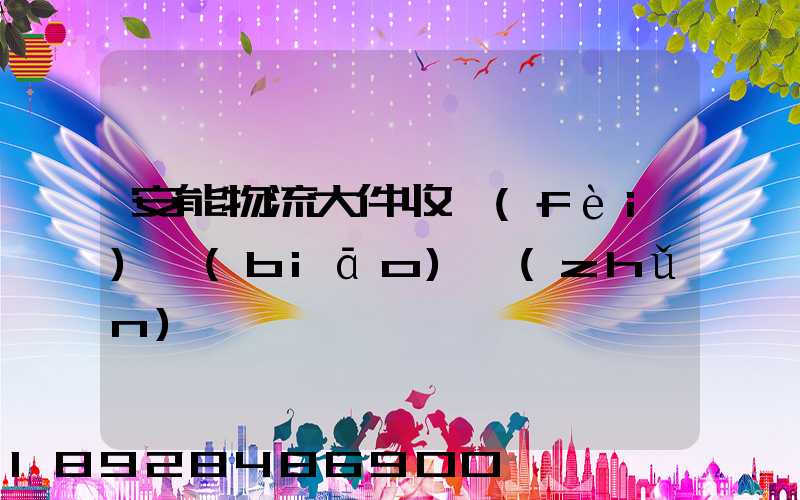 安能物流大件收費(fèi)標(biāo)準(zhǔn)