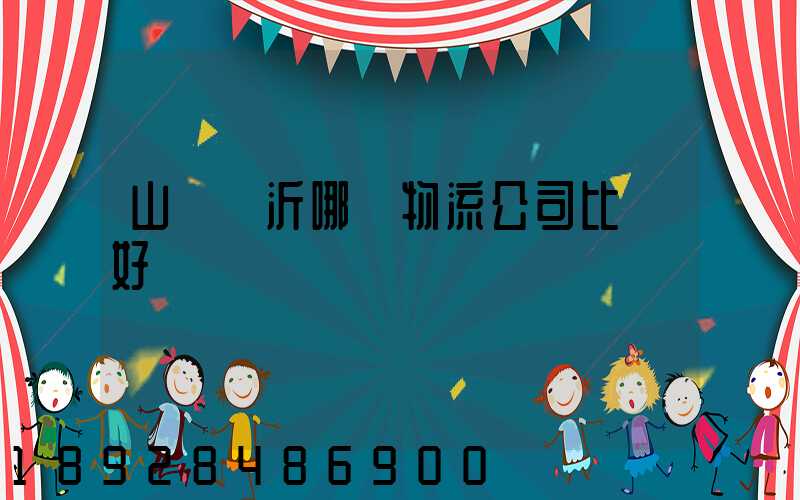 山東臨沂哪個物流公司比較好