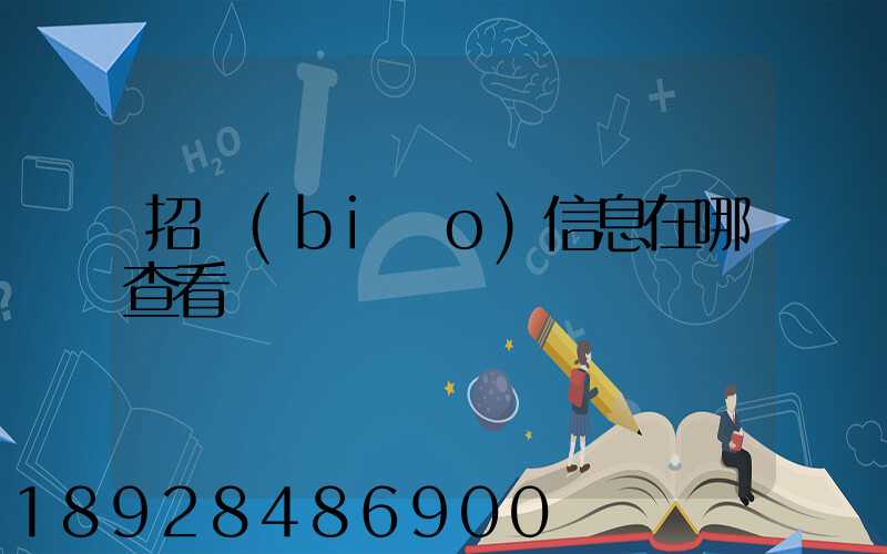 招標(biāo)信息在哪查看