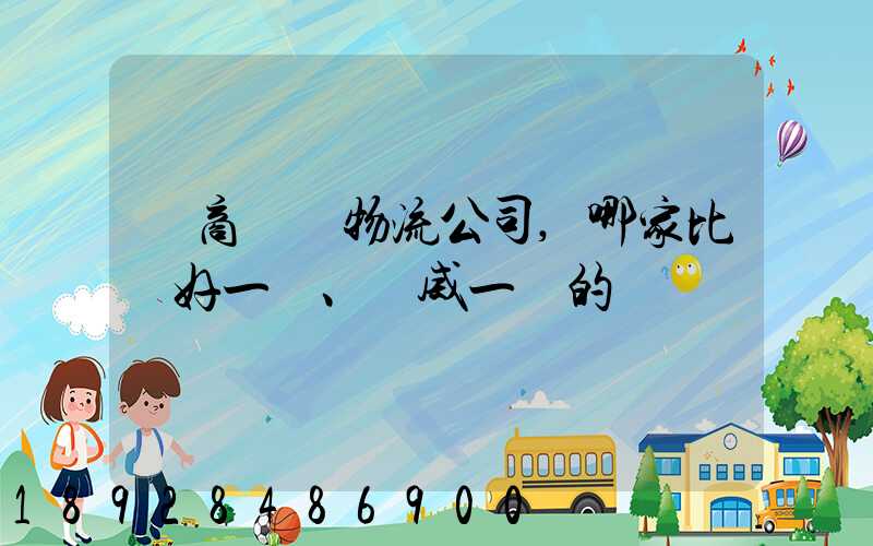 電商倉儲物流公司,哪家比較好一點、權威一點的